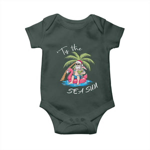 Hawaiian Christmas Santa Baby Onesie Tis The Sea Sun Beach Hawaii Xmas Tropical Xmas TS10 Print Your Wear