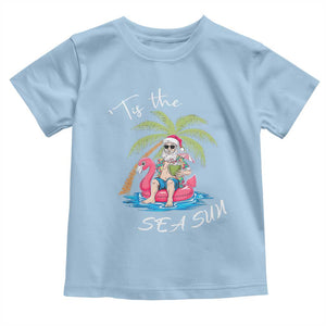 Hawaiian Christmas Santa Baby Shirt Tis The Sea Sun Beach Hawaii Xmas Tropical Xmas TS10 Light Blue Print Your Wear