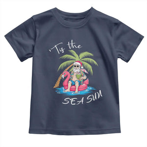 Hawaiian Christmas Santa Baby Shirt Tis The Sea Sun Beach Hawaii Xmas Tropical Xmas TS10 Navy Print Your Wear