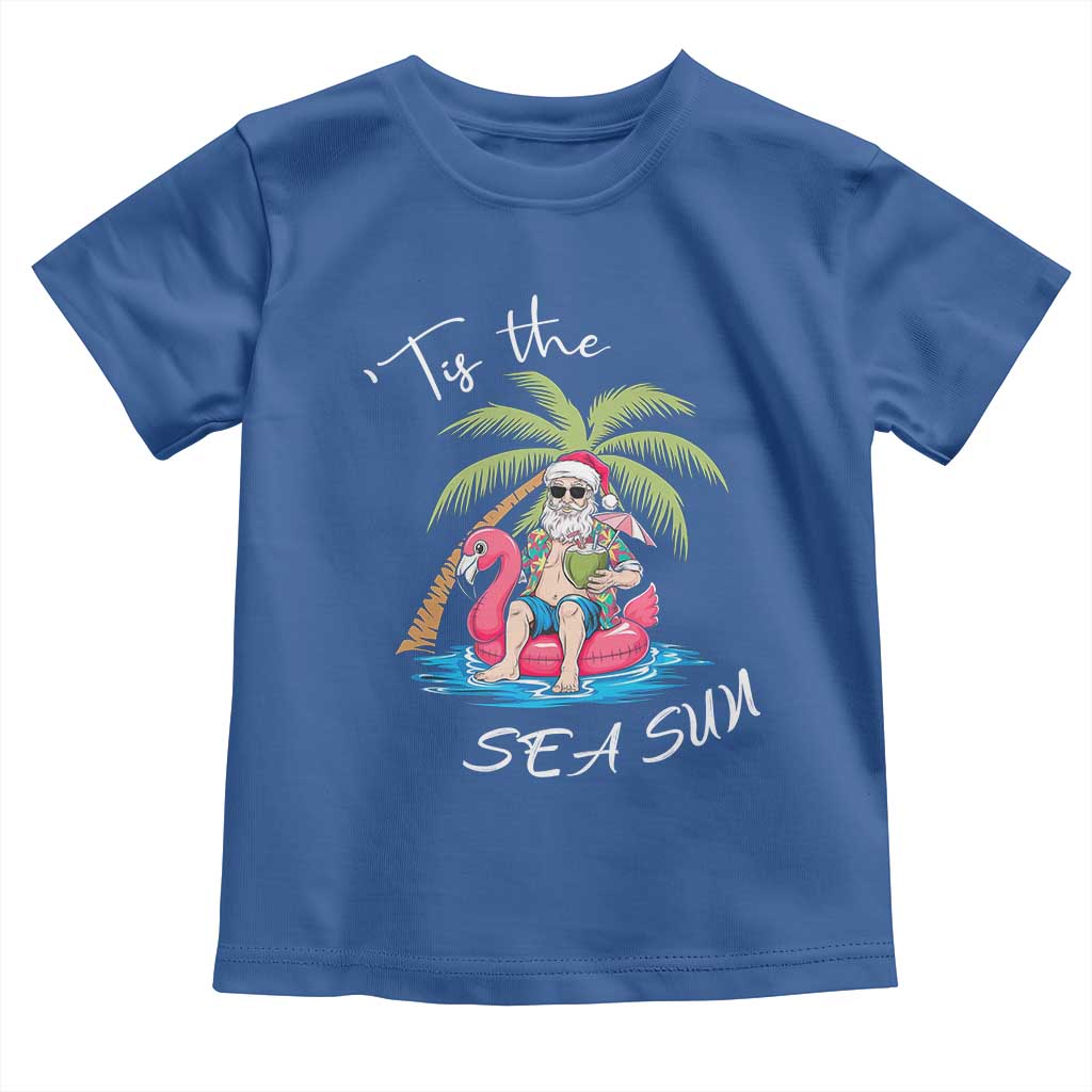 Hawaiian Christmas Santa Baby Shirt Tis The Sea Sun Beach Hawaii Xmas Tropical Xmas TS10 Royal Blue Print Your Wear