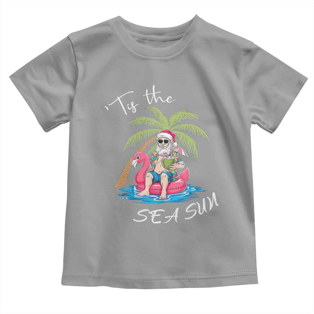 Hawaiian Christmas Santa Baby Shirt Tis The Sea Sun Beach Hawaii Xmas Tropical Xmas TS10 Sport Gray Print Your Wear