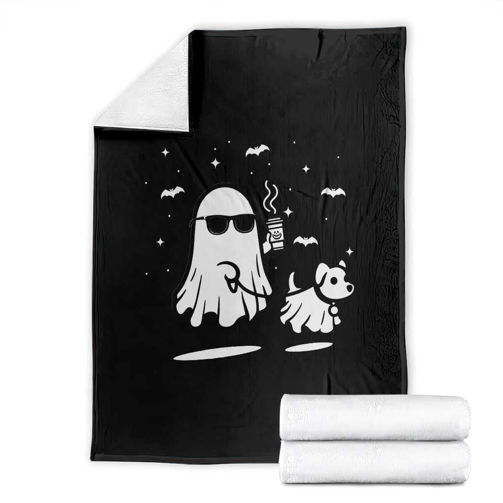 Halloween Ghost Dog Throw Blanket Retro Spooky Season Boo Sheet TS10 Black Print Your Wear