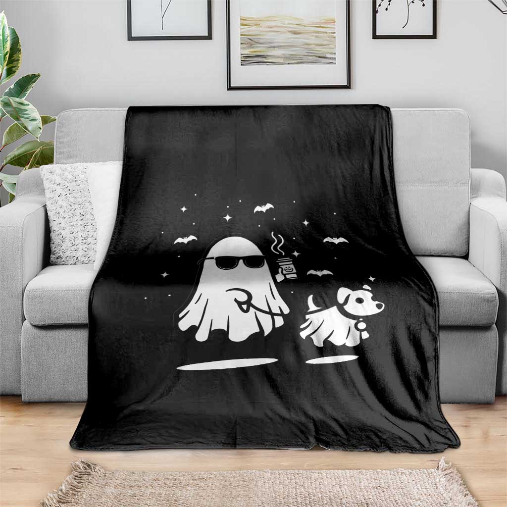 Halloween Ghost Dog Throw Blanket Retro Spooky Season Boo Sheet TS10 Print Your Wear