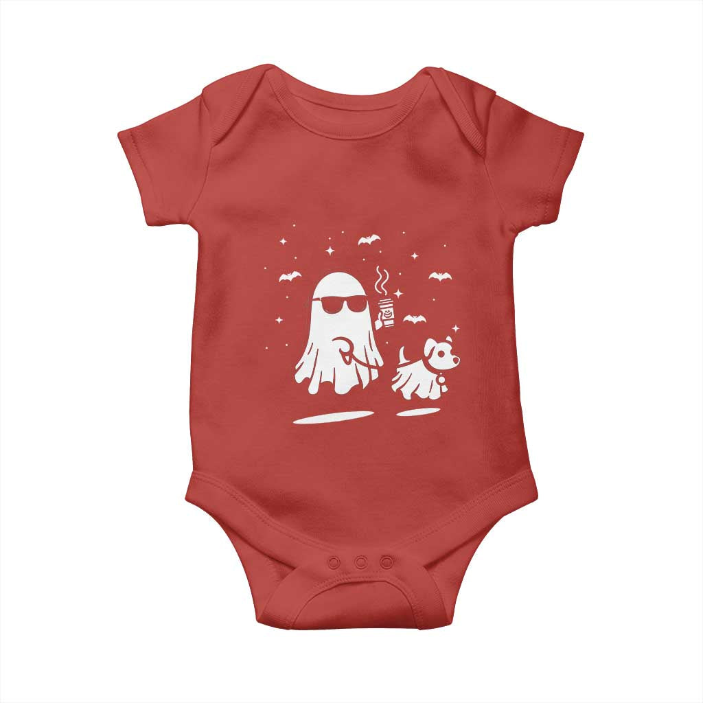 Halloween Ghost Dog Baby Onesie Retro Spooky Season Boo Sheet TS10 Red Print Your Wear