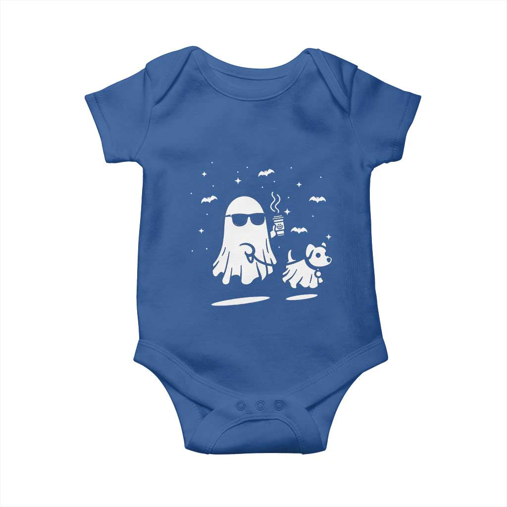 Halloween Ghost Dog Baby Onesie Retro Spooky Season Boo Sheet TS10 Royal Blue Print Your Wear
