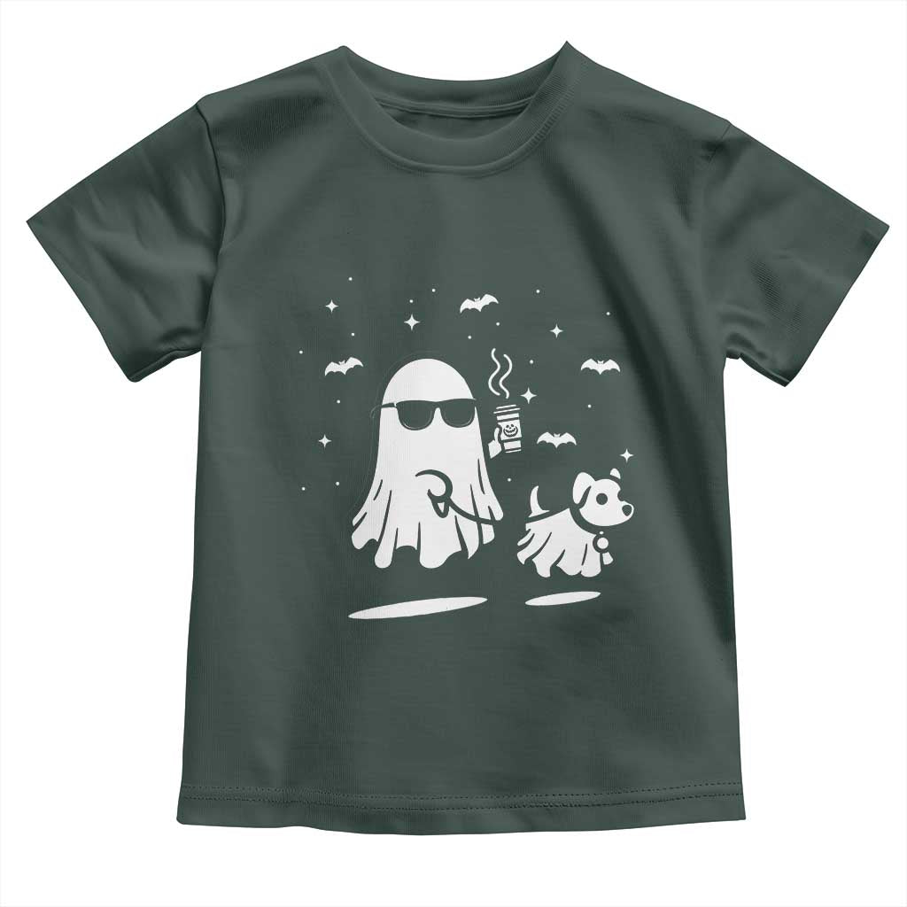 Halloween Ghost Dog Baby Shirt Retro Spooky Season Boo Sheet TS10 Dark Forest Green Print Your Wear