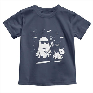 Halloween Ghost Dog Baby Shirt Retro Spooky Season Boo Sheet TS10 Navy Print Your Wear