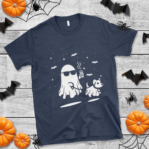 Halloween Ghost Dog T Shirt Retro Spooky Season Boo Sheet TS10 Navy Print Your Wear
