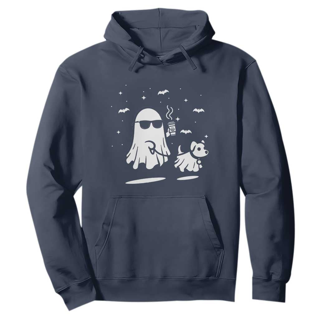 Halloween Ghost Dog Hoodie Retro Spooky Season Boo Sheet TS10 Navy Print Your Wear