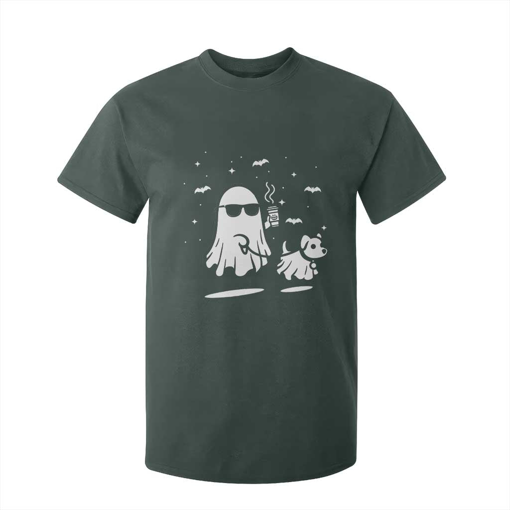 Halloween Ghost Dog T Shirt For Kid Retro Spooky Season Boo Sheet TS10 Dark Forest Green Print Your Wear