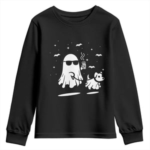 Halloween Ghost Dog Youth Sweatshirt Retro Spooky Season Boo Sheet TS10 Black Print Your Wear