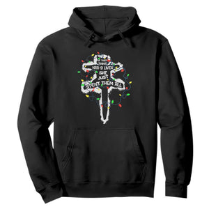 Funny Cat Christmas Hoodie Pussy-cat If That Thing Had Nine Lives She Just Spent Them All Meowy Catmas Gift TS10 Black Print Your Wear