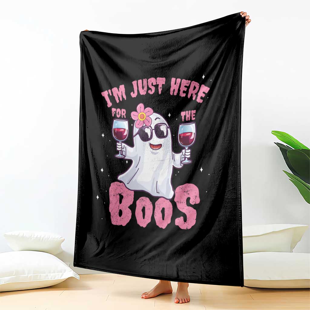Halloween Women Ghost Cute Funny Throw Blanket I'm Just Here For The Boos TS10 Print Your Wear