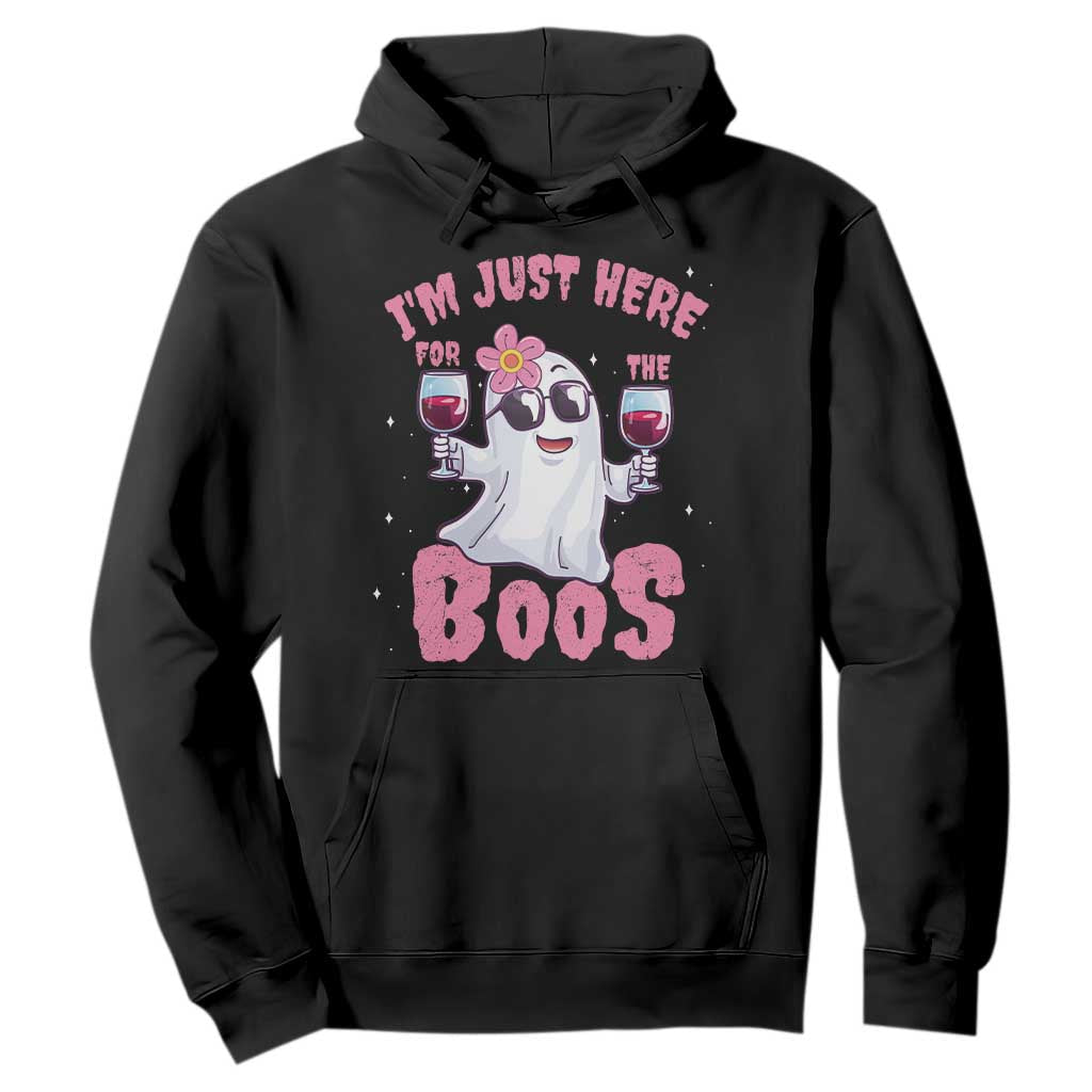 Halloween Women Ghost Cute Funny Hoodie I'm Just Here For The Boos TS10 Black Print Your Wear
