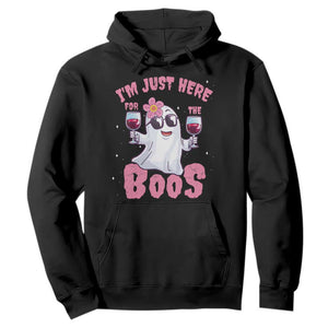 Halloween Women Ghost Cute Funny Hoodie I'm Just Here For The Boos TS10 Black Print Your Wear