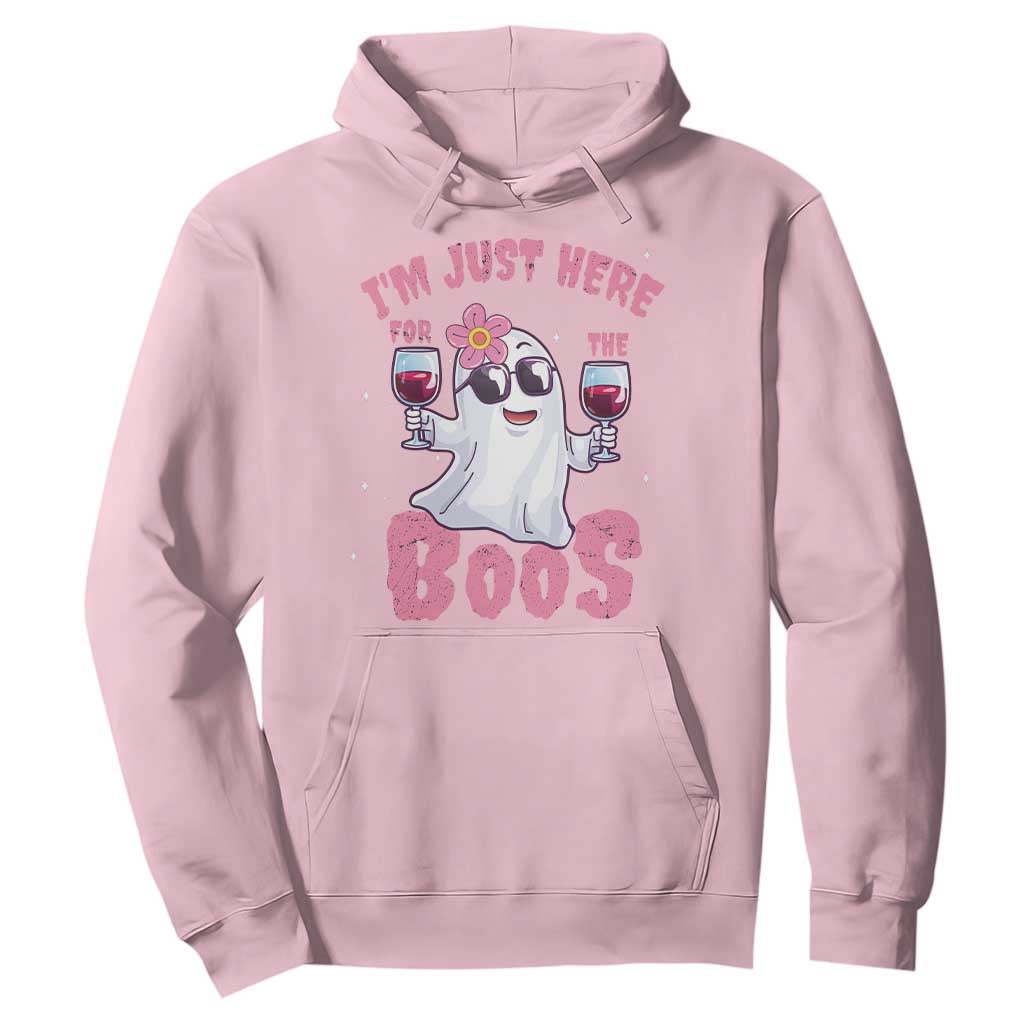 Halloween Women Ghost Cute Funny Hoodie I'm Just Here For The Boos TS10 Light Pink Print Your Wear