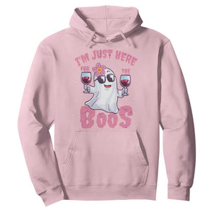Halloween Women Ghost Cute Funny Hoodie I'm Just Here For The Boos TS10 Light Pink Print Your Wear