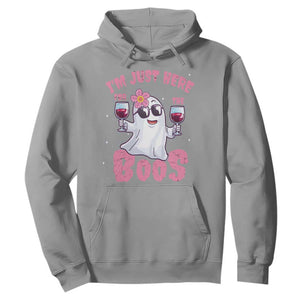 Halloween Women Ghost Cute Funny Hoodie I'm Just Here For The Boos TS10 Sport Gray Print Your Wear