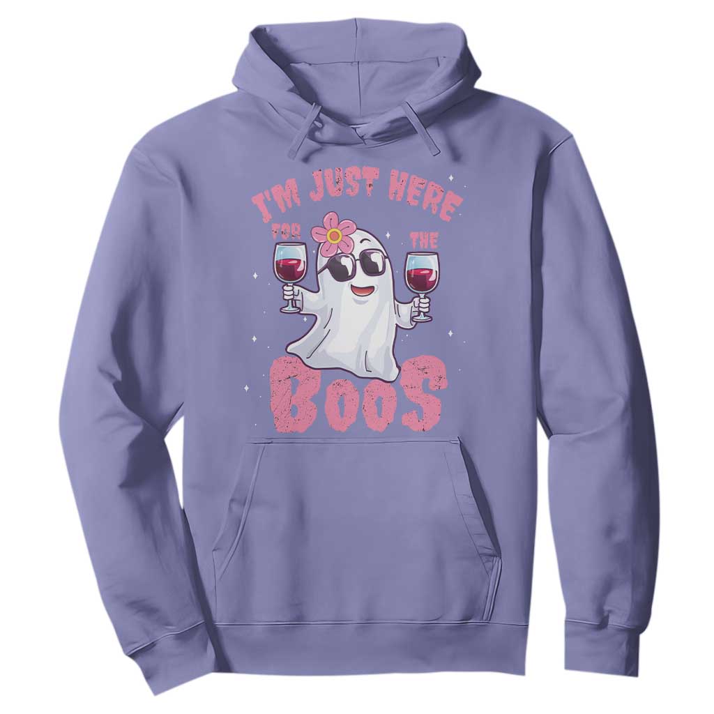 Halloween Women Ghost Cute Funny Hoodie I'm Just Here For The Boos TS10 Violet Print Your Wear