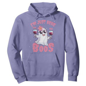 Halloween Women Ghost Cute Funny Hoodie I'm Just Here For The Boos TS10 Violet Print Your Wear