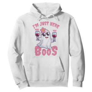 Halloween Women Ghost Cute Funny Hoodie I'm Just Here For The Boos TS10 White Print Your Wear