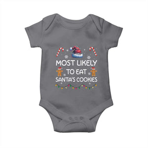 Family Matching Christmas Baby Onesie Most Likely To Eat Santas Cookies TS10 Charcoal Print Your Wear