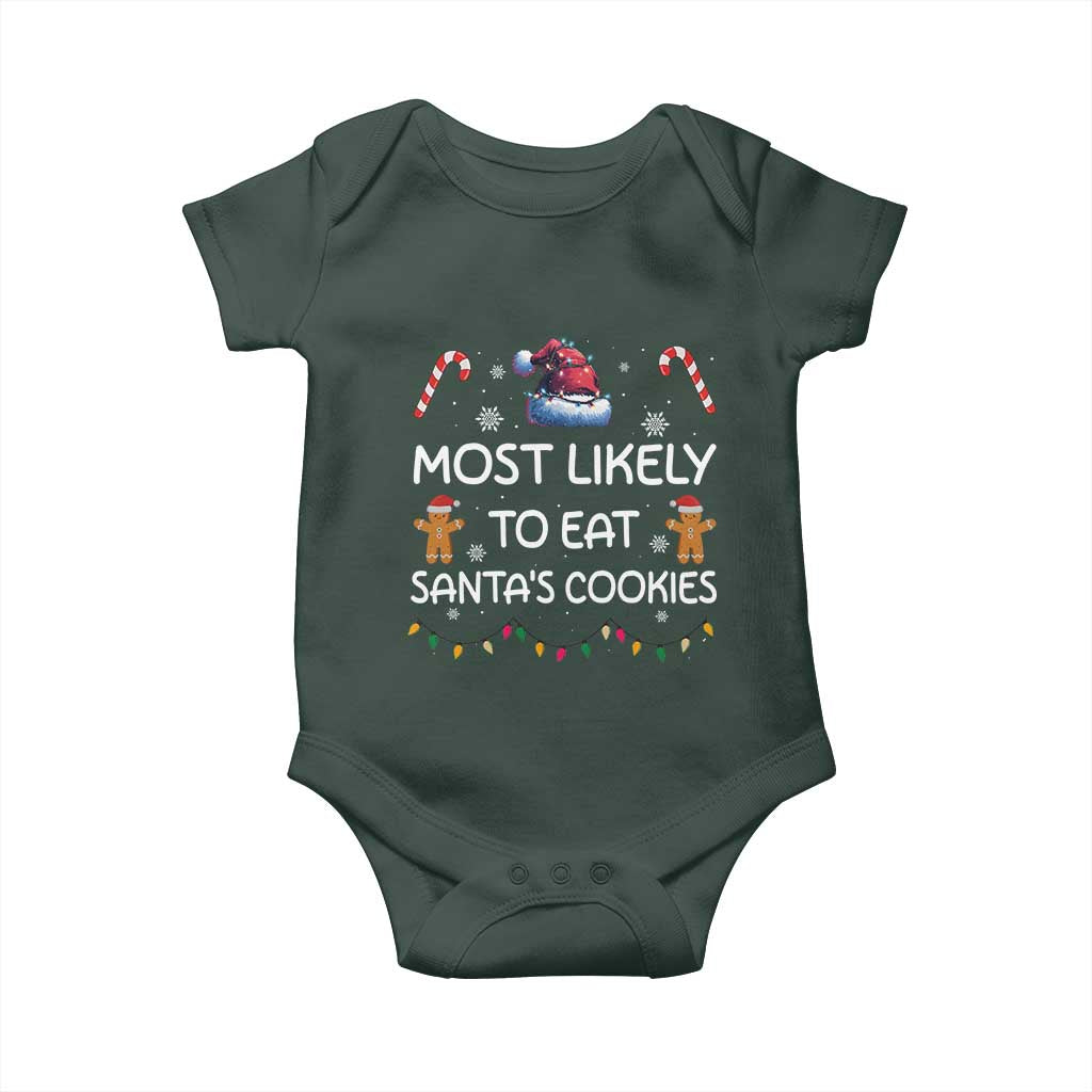Family Matching Christmas Baby Onesie Most Likely To Eat Santas Cookies TS10 Print Your Wear