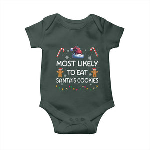 Family Matching Christmas Baby Onesie Most Likely To Eat Santas Cookies TS10 Print Your Wear