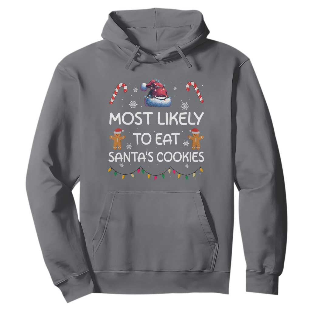 Family Matching Christmas Hoodie Most Likely To Eat Santas Cookies TS10 Charcoal Print Your Wear