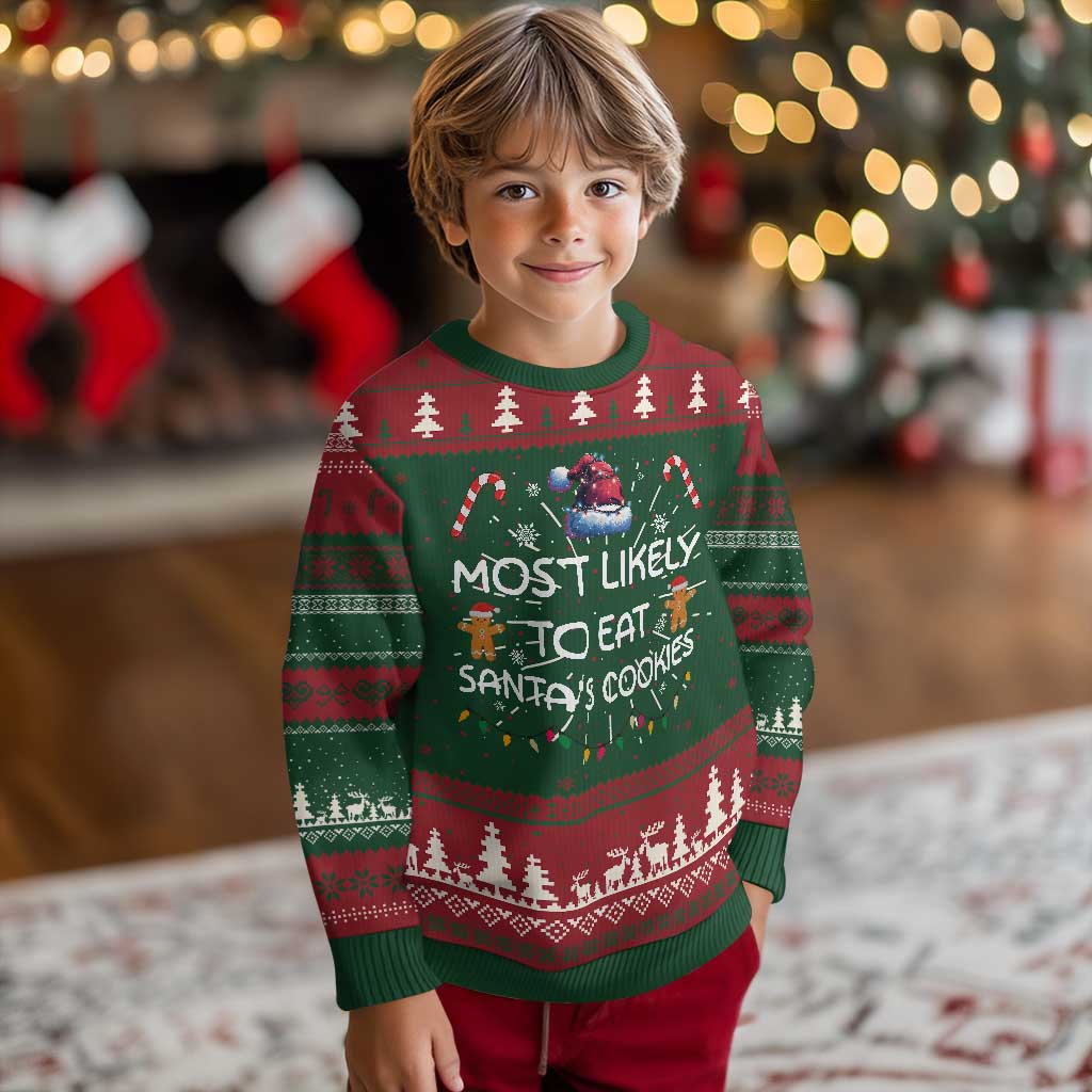 Family Matching Ugly Christmas Sweater Most Likely To Eat Santas Cookies Xmas Gifts TS10 Christmas Print Your Wear