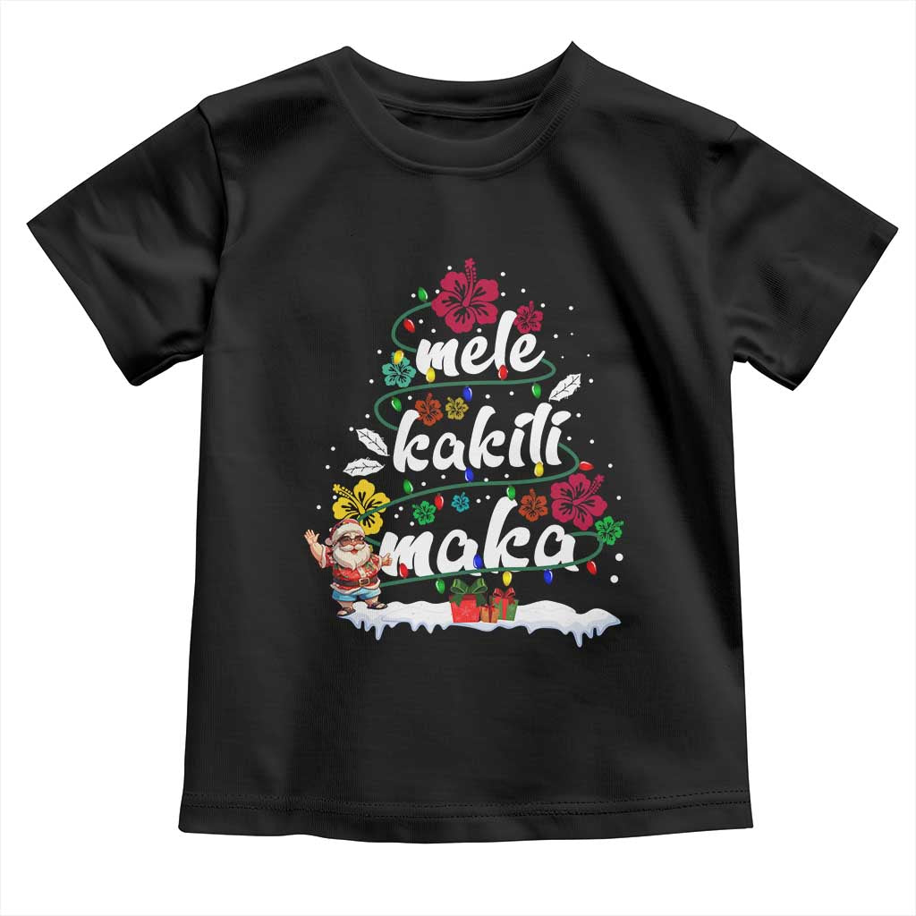 Hawaiian Christmas Tree Baby Shirt Mele Kalikimaka Beach Family Vacation Xmas Hawaii Santa TS10 Black Print Your Wear