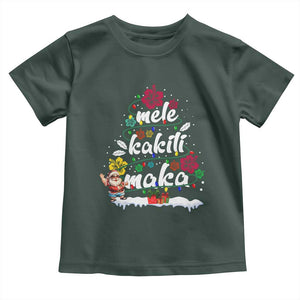 Hawaiian Christmas Tree Baby Shirt Mele Kalikimaka Beach Family Vacation Xmas Hawaii Santa TS10 Dark Forest Green Print Your Wear
