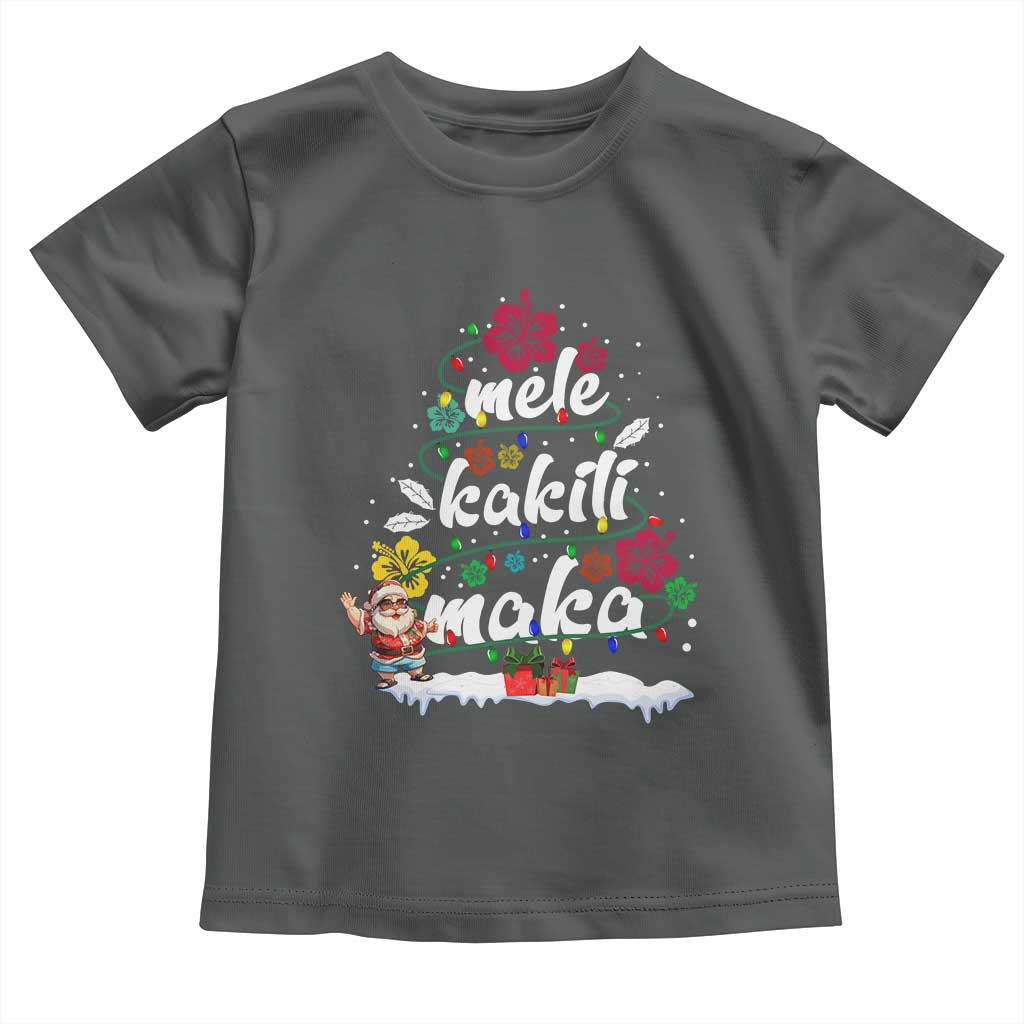 Hawaiian Christmas Tree Baby Shirt Mele Kalikimaka Beach Family Vacation Xmas Hawaii Santa TS10 Dark Heather Print Your Wear