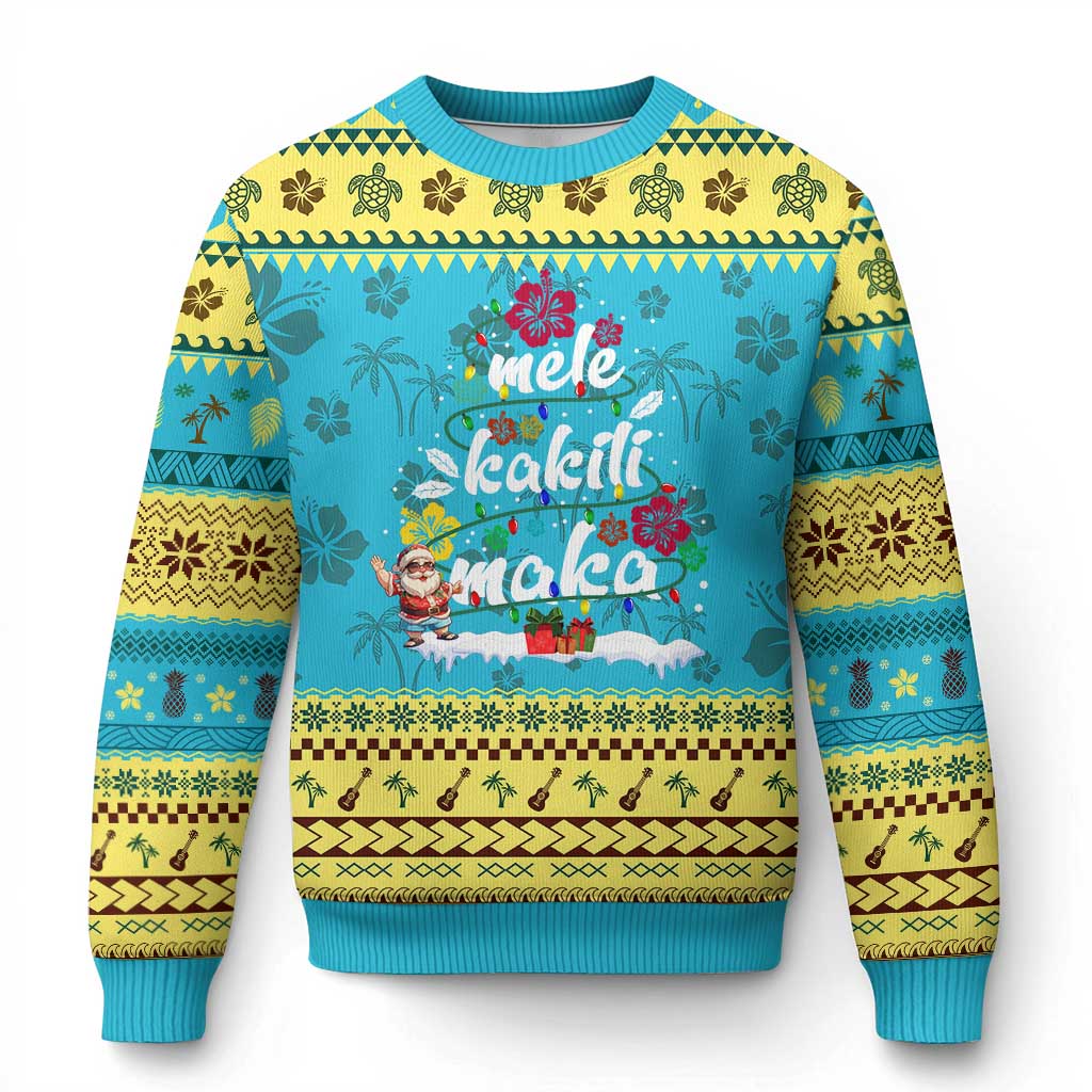 Hawaiian Christmas Tree Ugly Christmas Sweater Mele Kalikimaka Beach Family Vacation Xmas Hawaii Santa TS10 Hawaii Print Your Wear