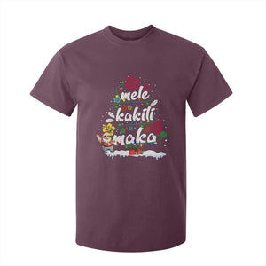 Hawaiian Christmas Tree T Shirt For Kid Mele Kalikimaka Beach Family Vacation Xmas Hawaii Santa TS10 Maroon Print Your Wear