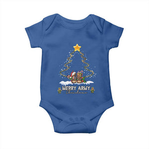 Merry Army Christmas Baby Onesie Military Family Veteran Xmas Gift Camo Boots TS10 Royal Blue Print Your Wear