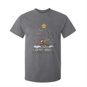 Merry Army Christmas T Shirt For Kid Military Family Veteran Xmas Gift Camo Boots TS10 Charcoal Print Your Wear