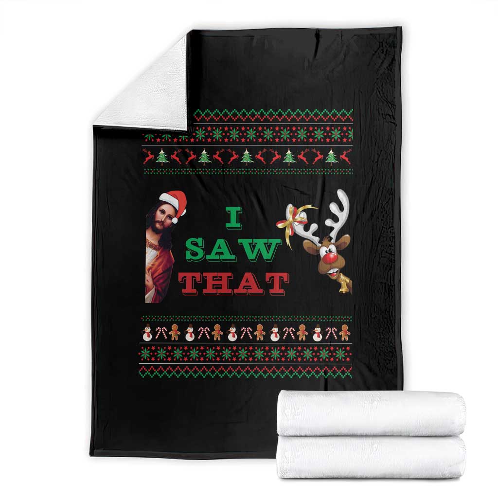 Jesus I Saw That Meme Throw Blanket Funny Ugly Christmas Religious Christian TS10 Black Print Your Wear