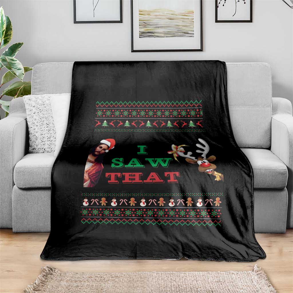 Jesus I Saw That Meme Throw Blanket Funny Ugly Christmas Religious Christian TS10 Print Your Wear