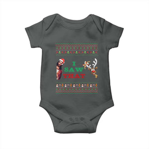 Jesus I Saw That Meme Baby Onesie Funny Ugly Christmas Religious Christian TS10 Dark Heather Print Your Wear