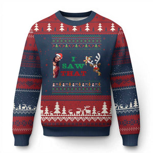 Jesus I Saw That Meme Ugly Christmas Sweater Funny Ugly Xmas Religious Christian TS10 Navy Red Print Your Wear
