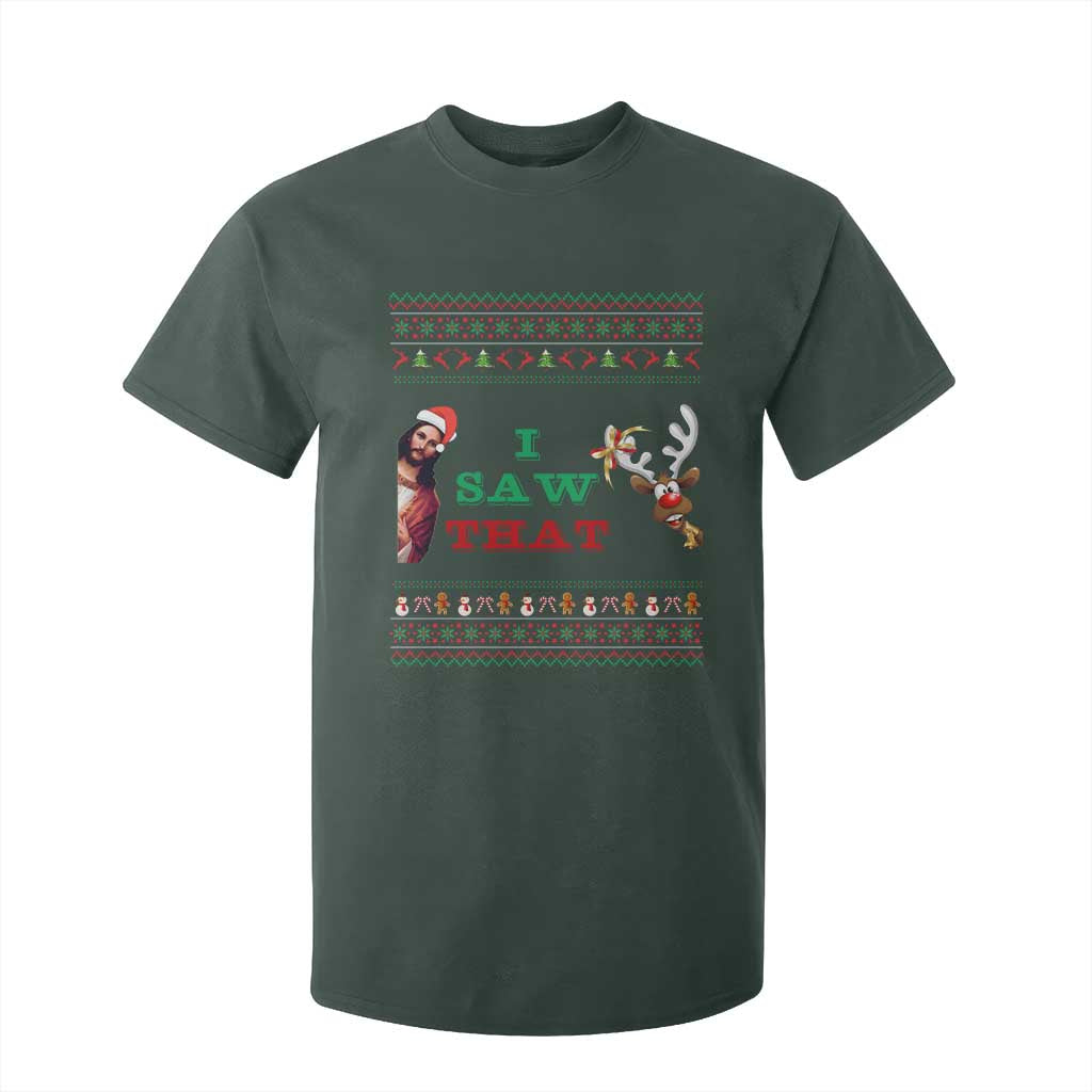 Jesus I Saw That Meme T Shirt For Kid Funny Ugly Christmas Religious Christian TS10 Dark Forest Green Print Your Wear