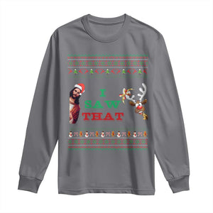 Jesus I Saw That Meme Long Sleeve Shirt Funny Ugly Christmas Religious Christian TS10 Charcoal Print Your Wear