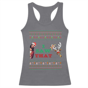 Jesus I Saw That Meme Racerback Tank Top Funny Ugly Christmas Religious Christian TS10 Charcoal Print Your Wear
