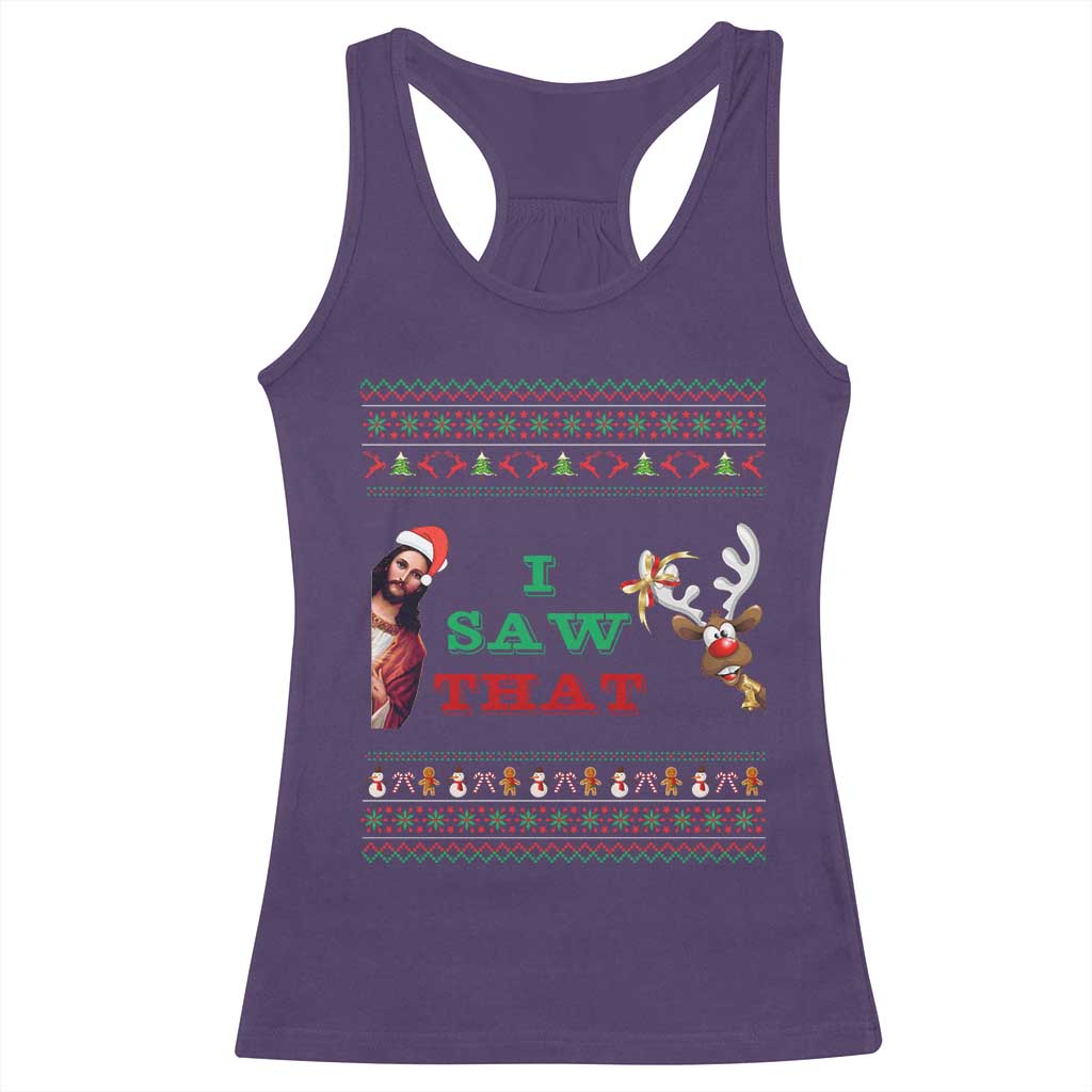 Jesus I Saw That Meme Racerback Tank Top Funny Ugly Christmas Religious Christian TS10 Purple Print Your Wear
