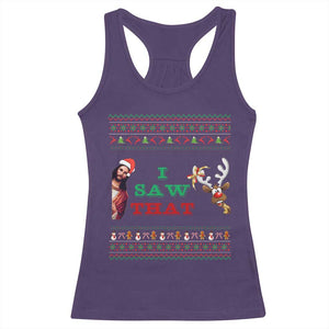 Jesus I Saw That Meme Racerback Tank Top Funny Ugly Christmas Religious Christian TS10 Purple Print Your Wear