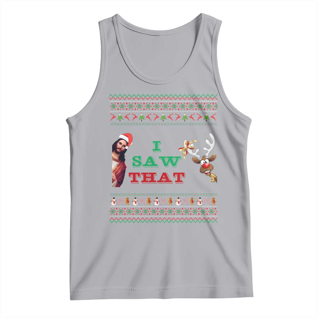 Jesus I Saw That Meme Tank Top Funny Ugly Christmas Religious Christian TS10 Athletic Heather Print Your Wear