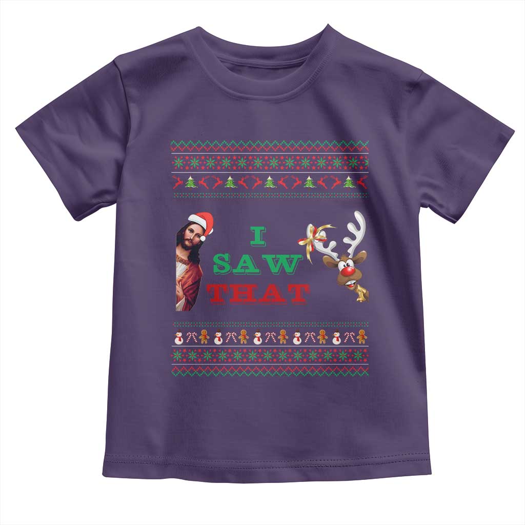 Jesus I Saw That Meme Toddler T Shirt Funny Ugly Christmas Religious Christian TS10 Purple Print Your Wear