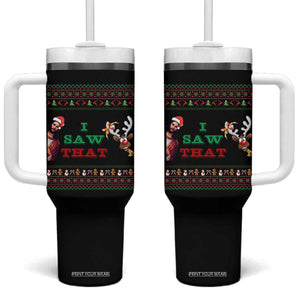 Jesus I Saw That Meme Tumbler With Handle Funny Ugly Christmas Religious Christian TS10 One Size: 40 oz Black Print Your Wear