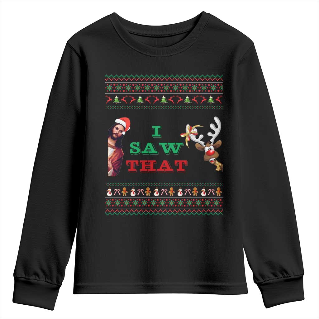 Jesus I Saw That Meme Youth Sweatshirt Funny Ugly Christmas Religious Christian TS10 Black Print Your Wear